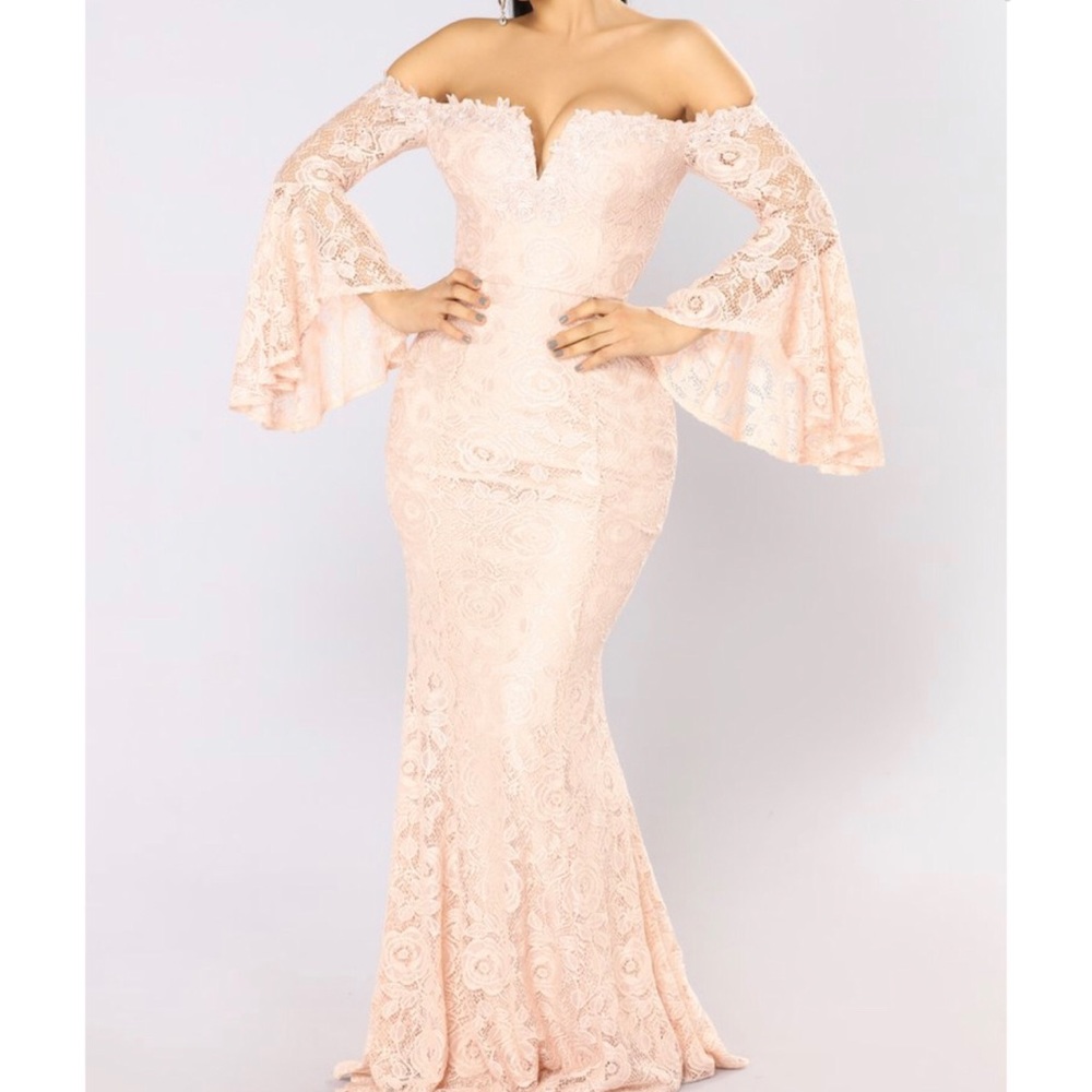 Fashion Nova Lace Blush Dress